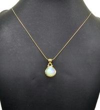 Load image into Gallery viewer, Pear Ethiopian Opal Pendant, Sterling Silver, 18K Gold Plated, October Birthstone, Aura Gem