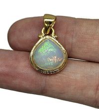 Load image into Gallery viewer, Pear Ethiopian Opal Pendant, Sterling Silver, 18K Gold Plated, October Birthstone, Aura Gem