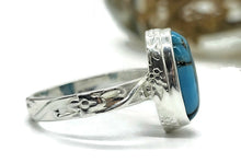 Load image into Gallery viewer, Blue Turquoise Ring, Size Q, Sterling Silver, Oval Shape, Copper Turquoise, Protection