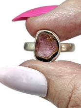 Load image into Gallery viewer, Watermelon Tourmaline Ring, Size 8, Sterling Silver, Pink &amp; Green Tourmaline, Heart Stone