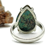 Load image into Gallery viewer, Azurite Malachite Ring, Size S, Sterling Silver, Pear Shaped, Green Blue Gem