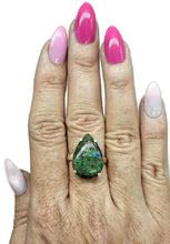 Load image into Gallery viewer, Azurite Malachite Ring, Size S, Sterling Silver, Pear Shaped, Green Blue Gem