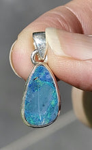 Load image into Gallery viewer, Australian Opal Pendant, October Birthstone, Sterling Silver, Blue Green Opal Doublets