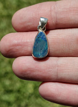 Load image into Gallery viewer, Australian Opal Pendant, October Birthstone, Sterling Silver, Blue Green Opal Doublets