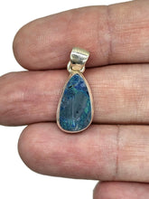 Load image into Gallery viewer, Australian Opal Pendant, October Birthstone, Sterling Silver, Blue Green Opal Doublets