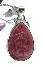 Load image into Gallery viewer, Thulite Pendant, Sterling Silver, Vibrant Pink Gemstone, Pink Zoisite, Rosaline Crystal