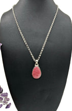 Load image into Gallery viewer, Thulite Pendant, Sterling Silver, Vibrant Pink Gemstone, Pink Zoisite, Rosaline Crystal