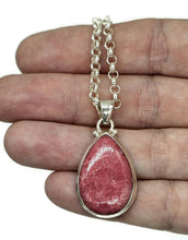 Load image into Gallery viewer, Thulite Pendant, Sterling Silver, Vibrant Pink Gemstone, Pink Zoisite, Rosaline Crystal