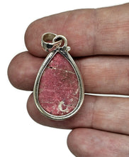 Load image into Gallery viewer, Thulite Pendant, Sterling Silver, Vibrant Pink Gemstone, Pink Zoisite, Rosaline Crystal