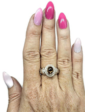 Load image into Gallery viewer, Dusty Pink Tourmaline Ring, Size S, Sterling Silver, oval cabochon Gemstone, Heart Chakra