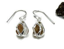 Load image into Gallery viewer, Yellow Tourmaline Cage Earrings, Sterling Silver, Raw Gemstone Earrings, Libra Birthstone