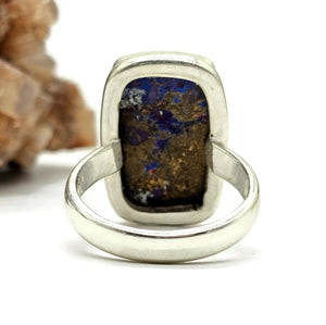 Purple Turquoise Ring, Size 5.5, Sterling Silver, Rectangle Shaped, Goddess Gem