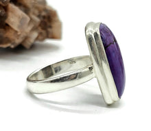 Load image into Gallery viewer, Purple Turquoise Ring, Size 5.5, Sterling Silver, Rectangle Shaped, Goddess Gem