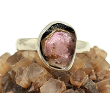 Load image into Gallery viewer, Watermelon Tourmaline Ring, Size 8, Sterling Silver, Pink &amp; Green Tourmaline, Heart Stone