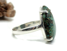 Load image into Gallery viewer, Azurite Malachite Ring, Size S, Sterling Silver, Pear Shaped, Green Blue Gem