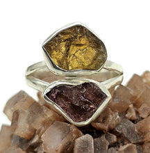 Load image into Gallery viewer, Pink &amp; Yellow Tourmaline Ring, Size 7, Sterling Silver, Rough Tourmaline, Raw Gemstones