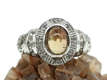 Load image into Gallery viewer, Dusty Pink Tourmaline Ring, Size S, Sterling Silver, oval cabochon Gemstone, Heart Chakra