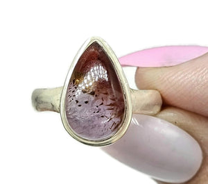 Super Seven ring, Size 7.5, Cacoxenite Ring, Pear Shaped, Melody Stone Ring