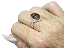 Load image into Gallery viewer, Super Seven ring, Size 7.5, Cacoxenite Ring, Pear Shaped, Melody Stone Ring