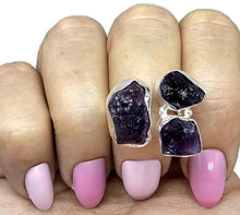Load image into Gallery viewer, Raw Amethyst Ring, Size 7 1/4, Sterling Silver, February Birthstone, Rough Amethyst - GemzAustralia 