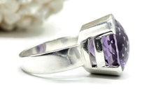 Load image into Gallery viewer, 23 Carat Round Amethyst Ring, size 10, Sterling Silver, AAA Gem, Protection Amulet - GemzAustralia 