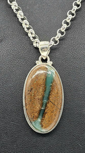 Boulder Chrysoprase Pendant, Australian Stone, Sterling Silver, Chalcedony Variety