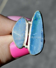 Load image into Gallery viewer, Australian Opal Ring, Size 7.25, October Birthstone, Sterling Silver, Aura Gemstone - GemzAustralia 