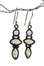 Load image into Gallery viewer, Herkimer Diamond &amp; Amethyst Earrings, Sterling Silver, Ascension Gem, Astral Travel, February and April Birthstones - GemzAustralia 