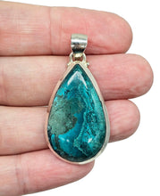 Load image into Gallery viewer, Pear Shattuckite Pendant, Sterling Silver, mix of Azurite, Chrysocolla &amp; Malachite, Vivid Blue and Green Colours, Spirit Guide - GemzAustralia 