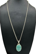 Load image into Gallery viewer, Peruvian Amazonite Pendant, Sterling Silver, Natural glowing seafoam blue green colour, amazing natural Gemstone - GemzAustralia 
