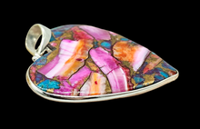 Load image into Gallery viewer, Statement Pink Opal &amp; Oyster Turquoise Pendant, Heart, Sterling Silver, Copper Turquoise, Love Stone, Heart Chakra, Hope and Courage Stone - GemzAustralia 