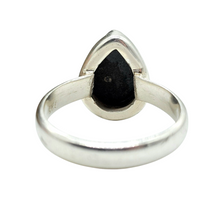 Load image into Gallery viewer, Green Ammolite Ring, Size O, Sterling Silver, Pear Shaped, Fossilized Ammonite, Opal like Gemstone, Wisdom Stone - GemzAustralia 