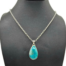 Load image into Gallery viewer, Pear Shattuckite Pendant, Sterling Silver, mix of Azurite, Chrysocolla &amp; Malachite, Vivid Blue and Green Colours, Spirit Guide - GemzAustralia 