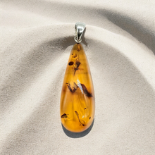 Load image into Gallery viewer, Cognac Amber Pendant, Sterling Silver, Millions of years old, Fossilized Tree Resin, Balance Gem, Wisdom Gem, Genuine - GemzAustralia 