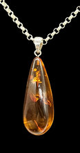 Load image into Gallery viewer, Cognac Amber Pendant, Sterling Silver, Millions of years old, Fossilized Tree Resin, Balance Gem, Wisdom Gem, Genuine - GemzAustralia 