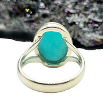 Load image into Gallery viewer, Peruvian Amazonite Ring, Size Q1/2, Sterling Silver, Natural glowing seafoam blue green colour, amazing natural Gemstone - GemzAustralia 