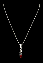 Load image into Gallery viewer, Celtic Garnet Pendant, Sterling Silver, January Birthstone, Oval Shaped, Aquarius Zodiac Stone, Inspires Love &amp; Devotion - GemzAustralia 