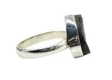 Load image into Gallery viewer, Rough Labradorite Ring, Size 9, Sterling Silver, Pear Shaped, Blue Green Labradorite, Deflects unwanted Energy - GemzAustralia 
