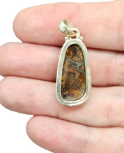 Load image into Gallery viewer, Queensland Boulder Opal Pendant, Solid Opal, Australian Opal, Sterling Silver, October Birthstone, Precious Stone - GemzAustralia 