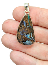 Load image into Gallery viewer, Australian Boulder Opal Pendant, Solid Opal, Australian Opal, Sterling Silver, October Birthstone, Precious Stone - GemzAustralia 