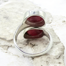 Load image into Gallery viewer, 11 carat Ruby Ring, Size 8.5, 40th Anniversary Stone, Sterling Silver, July Birthstone, Oval Faceted, Energy Stone - GemzAustralia 