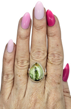 Load image into Gallery viewer, Chrome Chalcedony Ring, Size 11, Sterling Silver, Pear Shaped, Matorolite Gemstone, Higher Purpose Gem, Cancer &amp; Sagittarius Stone - GemzAustralia 
