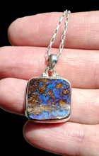 Load image into Gallery viewer, Australian Boulder Opal Pendant, Solid Opal, Australian Opal, Sterling Silver, October Birthstone, Precious Stone, Pure Energy - GemzAustralia 