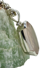 Load image into Gallery viewer, Rose Quartz Pendant, 28 Carats, Sterling Silver, Long Oval Faceted, Love Stone, Unconditional Love, Taurus Zodiac - GemzAustralia 