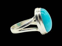 Load image into Gallery viewer, Peruvian Amazonite Ring, Size 7, Sterling Silver, Natural Glowing Seafoam Blue Green Colour, Amazing Natural Gemstone - GemzAustralia 
