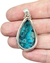 Load image into Gallery viewer, Pear Shattuckite Pendant, Sterling Silver, mix of Azurite, Chrysocolla &amp; Malachite, Vivid Blue and Green Colours, Spirit Guide - GemzAustralia 