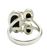 Load image into Gallery viewer, Australian Opal Ring with three Stones, October Birthstone, Size N, Sterling Silver, Aura Gem, Psychic Gem - GemzAustralia 