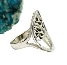 Load image into Gallery viewer, Paua Shell Tree of Life Ring, Sterling Silver, Green &amp; Blue Shell, Size N, Abalone Ring, Brings the Wearer Prosperity - GemzAustralia 