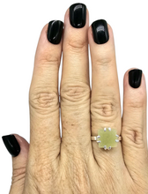 Load image into Gallery viewer, Square Emerald Ring, May Birthstone, Size 7, Sterling Silver, Natural Gemstone, Inspiration Stone, Action Stone - GemzAustralia 