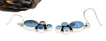 Load image into Gallery viewer, Opal Dangly Earrings, October Birthstone, Sterling Silver, Australian Opal Doublets, Love &amp; Passion Stone, Four Stone Drops, Genuine Gems - GemzAustralia 